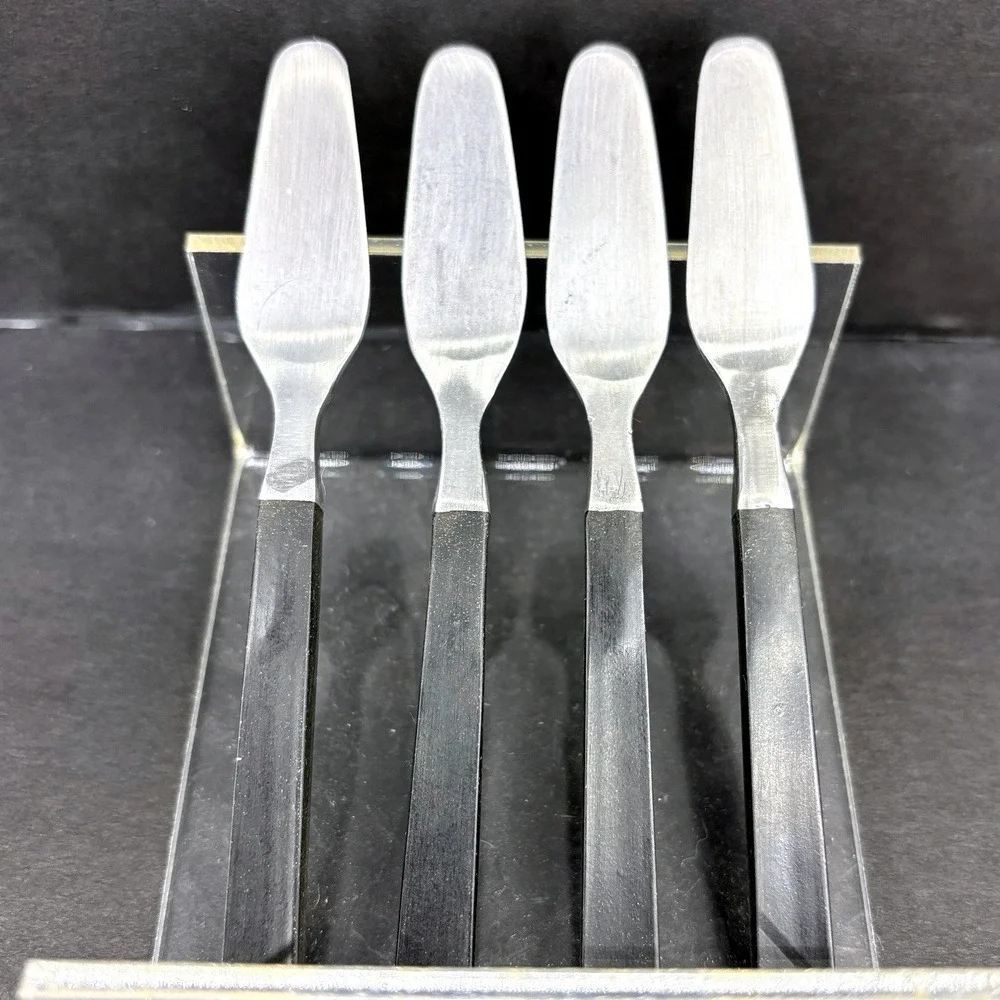 AK Company Japan MCM Dark‎ Wood Stainless Steel Mini Spreaders Vintage Set Of 4
